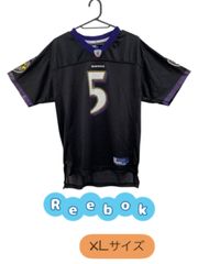 Reebok　半袖Tシャツ　アメフトユニフォーム風　ブラック　メッシュ　RAVENS　FLACCO　U-434