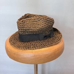 basiquenti ベーシックエンチ かぎ針編み 中折れハット 帽子 ブラウン 茶 57〜59cm