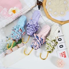 超軽量　キャンディーのような甘い　バイカラー　フリル晴雨兼用傘
