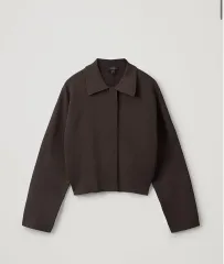 COS ブラック ノーカラージャケット サイズ34 比翼ノーカラージャケット（ニット）｜STRASBURGO OUTLET