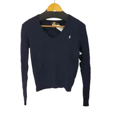 ポロラルフローレン POLO RALPH LAUREN ウールカシミヤ Vネック ケーブルニット レディース import：XS 