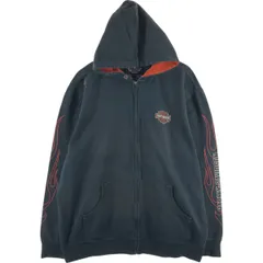 古着 ハーレーダビッドソン Harley-Davidson ファイヤーパターン スウェットフルジップパーカー メンズXXL相当/eaa498066
