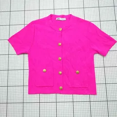 ◇ ⊂ ZARA ザラ 可愛い系 半袖 半袖カーディガン サイズS ピンク系 レディース E  【1509190036701】