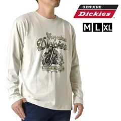 GENUINE Dickies ロンT《28アイボリー：バイク柄》新品 未使用 ディッキーズ 長袖Tシャツ メンズ ビンテージ風 パウダーブリーチ 古着風 綿100％ アメカジ【B2H】【メール便2】ファッション メンズ M L XL 秋