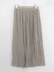 ◇ chocol raffine robe チェック ウエストゴム ロング プリーツ スカート サイズ F イエロー ブラウン レディース P  【中古】 【1209010007422】