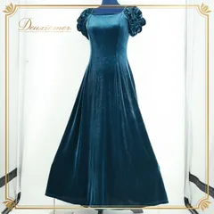 フラダンス 衣装 ワンピース ドレス グリーン系 アロハガール フラ ダンス 緑 ベロア 光沢 無地 アロハ 鮮やか シンプル 高級感 ALOHA GIRL ハワイアン 落ち着いた色