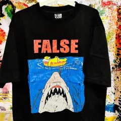 FALSE ホーマー アバンギャルド リプリント Tシャツ 半袖 メンズ 黒 シンプソンズTシャツ The Simpsons Tシャツ バートシンプソン ホーマーシンプソン  ジョーズ サメ シャーク
