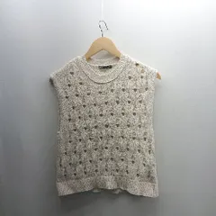 ◇ ⊇ ZARA ザラ 袖なし ニットベスト サイズS キナリ レディース E  【1502030024920】