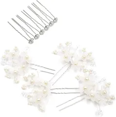 XPデザイン フラワー 髪飾り 花飾り パール ヘッドドレス ウェディング 結婚式 ブライダル レディース(小花パール)