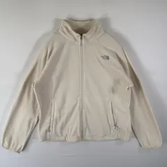 古着 ザ・ノースフェイス THE NORTH FACE フリースジャケット フルジップ トレーナー ワンポイントロゴ刺繍 XL アイボリー レディース