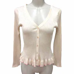 トッカ TOCCA カーディガン ニット Vネック M 長袖 アイボリー 白 ホワイト /YKのサムネイル