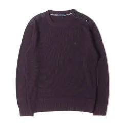 BURBERRY BLUE LABEL バーバリー ブルーレーベル ニット ダークパープル サイズ:M | ショルダーボタン アクリルウール ニット セーター | トップス プルオーバー【メンズ】【中古】のサムネイル