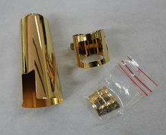 バンドーレン）バリトンサックス用リガチャー　Optimum（オプティマム）ゴールドプレート　金属製キャップ付【激レア！！送料無料！！】