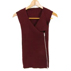 トランクヒロココシノ ニット トップス ノースリーブ リブ ダブルジップ レディース 9サイズ レッド TRUNK HIROKO KOSHINO 【中古】
