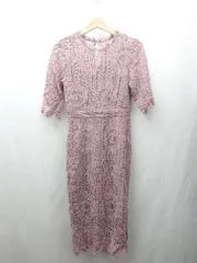◇ DRESS+ 花柄刺繡　夏向け　デート　ガーリー　フェミニン 半袖 ロング丈 ワンピース サイズＬ ピンク系 レディース E  【1506190015972】