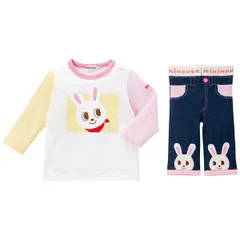 【新品】ミキハウス Tシャツ＆スパッツセット ピンク 14-1122-689