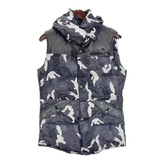 AKM エイケイエム mountain vest マウンテン ダウン ベスト ブルゾン カモフラ 迷彩 メンズ Mサイズ ブラック系 アウター DM17068■