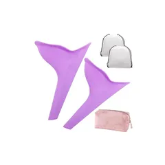 洗って何度も使える 女性用簡易トイレ ポーチ付 再利用 非常用トイレ 携帯トイレ 車 簡易トイレ 災害用 防災トイレ WinJapan (桃ポーチ_パープル２個) 0