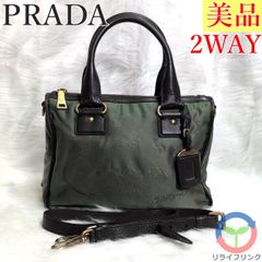【PRADA】 プラダ 2WAY ハンドバッグ ショルダーバッグ ナイロン レザー カーキ ストラップ ネームタグ BR4795 ジャガード 三角プレート イタリア製 旅行 トラベル カジュアル レディース メンズ ユニセックス 男女兼用 トライアングルロゴ