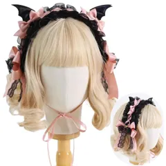 【数量限定】ヘアアクセサリー 黒 悪魔 天使の羽 ヘッドドレス 髪飾り 蝶結び レース 森ガール ロリータ lolita ヘッドアクセサリー かわいい ゴスロリ ゴシック ハロウィン パーティー [Ligwon] イベント お茶会 舞台