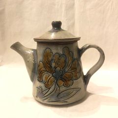 上江洲茂生？　線彫ティーポット　古作　やちむん
