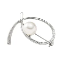 【シルバー×ワンサイズ】[Cream dot. クリームドット公式]  ブローチ フォーマル 卒業式 卒園式 入学式 入園式 ママスーツ コサージュ パール 一粒 ビジュー メタル ライン 華やか ピン 上品 エレガント 大人