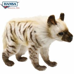 HANSA 6210 シマハイエナ33 全長：33cm STRIPPED HYENA  ぬいぐるみ ハイエナ ハンサ クリスマス 誕生日 プレゼント 動物 犬 猫 鳥 うさぎ ペンギン アニマル 置物 人形 フィギュア 大きい マスコット 実物大 大型