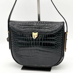 【美品】RETTILMODAクロコダイル 鰐 ポシェット ショルダーバッグ 黒 美品】RETTILMODAクロコダイル 鰐 ポシェット ショルダーバッグ