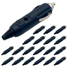 シガー ソケット オス プラグ LED ヒューズ 付 12V 24V 対応 充電器 コネクタ ドラレコ 車 diy タバコ 延長 20個 セット