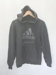 ■ ⊇ adidas アディダス カジュアル　スポーティー 長袖 ロゴパーカー サイズM ブラック系 メンズ E  【1411130007262】