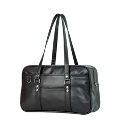 【新着商品】大容量 PU 鞄 茶色 制服 JK 学生 黒 高校生 女子 スクバ 通学 合皮 スクールバッグ [Osteenii]