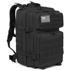 QT&QY 45リットルミリタリー タクティカルバックパック Molle アーミーアサルトパック3日間 バグアウトバッグ ハイキング用リュックサック、ツリーキング用リュックサック