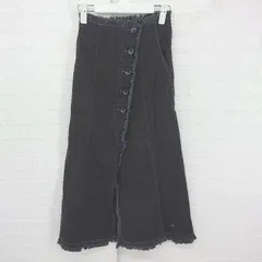 ◇ AZUL BY MOUSSY デニム カットオフ フロントオープン ロング フレア スカート サイズS ブラック レディース P  【1307040003640】