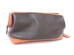 ■美品■ COACH コーチ レザー クラッチバッグ セカンドバッグ マルチケース ポーチ ミニバッグ メンズ レディース ブラウン系 DH1062