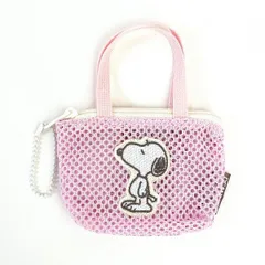 スヌーピー メッシュミニチュアバッグボールチェーン ピンク ミニポーチ SNOOPY