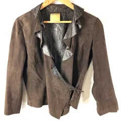 アルティコ ARTICO ジャケット フリル 裏地ヒョウ柄 薄手 紐 イタリア製 44サイズ 926318