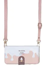 iPhone14plus ケース 手帳型 アイフォン14 プラス スマホケース スマホショルダー レザー ストラップ ソフトクリーム アイスクリーム かわいい 調節可能 130cm  カラー04