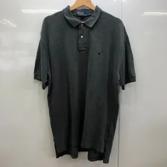 90's Polo by Ralph Lauren/90年代 ポロバイラルフローレン ポニー刺繡 ヴィンテージ 半袖 ポロシャツ ワンポイント刺繡 オーバーサイズ ビッグサイズ  BOLIUIA製 メンズ XL ダークグレー