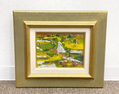 【na-00107】島橋宗文　「路」　油彩画　アート　美術品　インテリア　0号　額　絵画