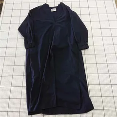 ◇ ⊇ URBAN RESEARCH DOORS キーネック 長袖 膝下丈 ワンピース サイズ1 ネイビー系 レディース E  【1509180009593】