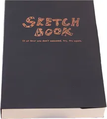 fogman スケッチブック 紙質 おしゃれ かわいい アート 120枚 絵画 デッサン 持ち運び(ブラック,  A5)
