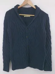 ◇ JOURNAL STANDARD ケーブル編み ウールニット ショールカラー 長袖 カーディガン サイズM ネイビー メンズ P 【1307250018984】