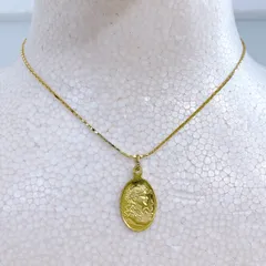18KGF オーバル型 ペンダント ネックレス 金 ゴールド