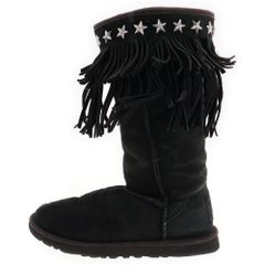 UGG (アグ) ×JIMMY CHOO ジミーチュウ スタースタッズ レザー ムートン ブーツ ブラック F23010G レディース