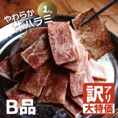 【訳アリ大特価】やわらか 牛ハラミ 焼肉用 1kg（500g×2P）