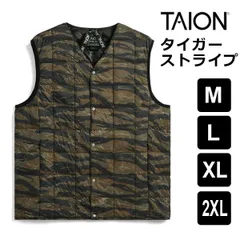TAION タイオン メンズ タイガーストライプ m l xl xxl インナーダウンベスト インナーダウン 001 スノボ スキー 深め 秋冬 防寒 大きいサイズ 秋 冬 無地 コットン カジュアル 旅行