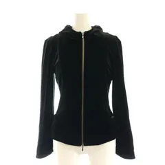 ベロアノワール バイ フォクシー ニューヨーク VELOUR NOIR by FOXEY NEW YORK パワーショルダーパーカー ジップアップ フード 38 黒 ブラック 33177 /DF ■OSのサムネイル