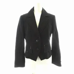 ボディドレッシングデラックス BODY DRESSING Deluxe テーラードジャケット シングル 背抜き 麻 リネン混 38 M 黒 ブラック /NW46 ■MAのサムネイル