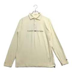 中古 メンズ トミーヒルフィガーゴルフ TOMMY HILFIGER GOLF 長袖ポロシャツ L 白 ホワイト 起毛素材