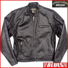 genuine leather eezan レザージャケット ヴィンテージ 美品 EEZAN 本革ダブルライダース ジャケット 38サイズ 黒 裏地
